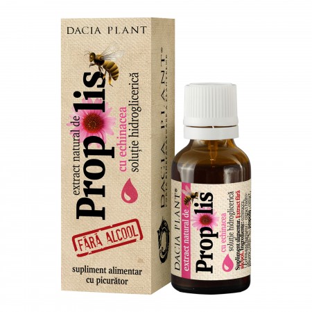 Propolis cu echinaceea cu picurator (fara alcool) Dacia Plant – 20 ml Dacia plant Produse apicole